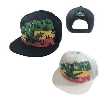 Snap Back Flat Bill-Lg Leaf [Red-Yellow-Green Screen Print]